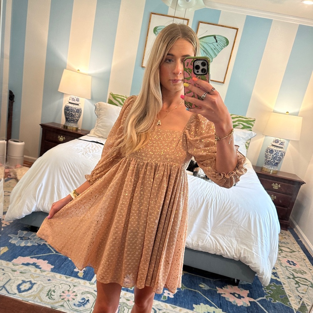 Gold dot dress